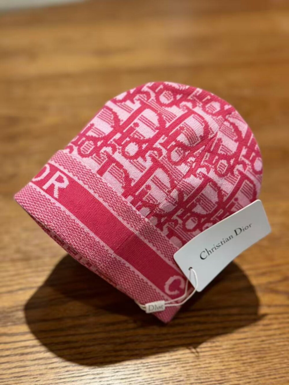 Dior Oblique Monogram Knit Beanie Pink